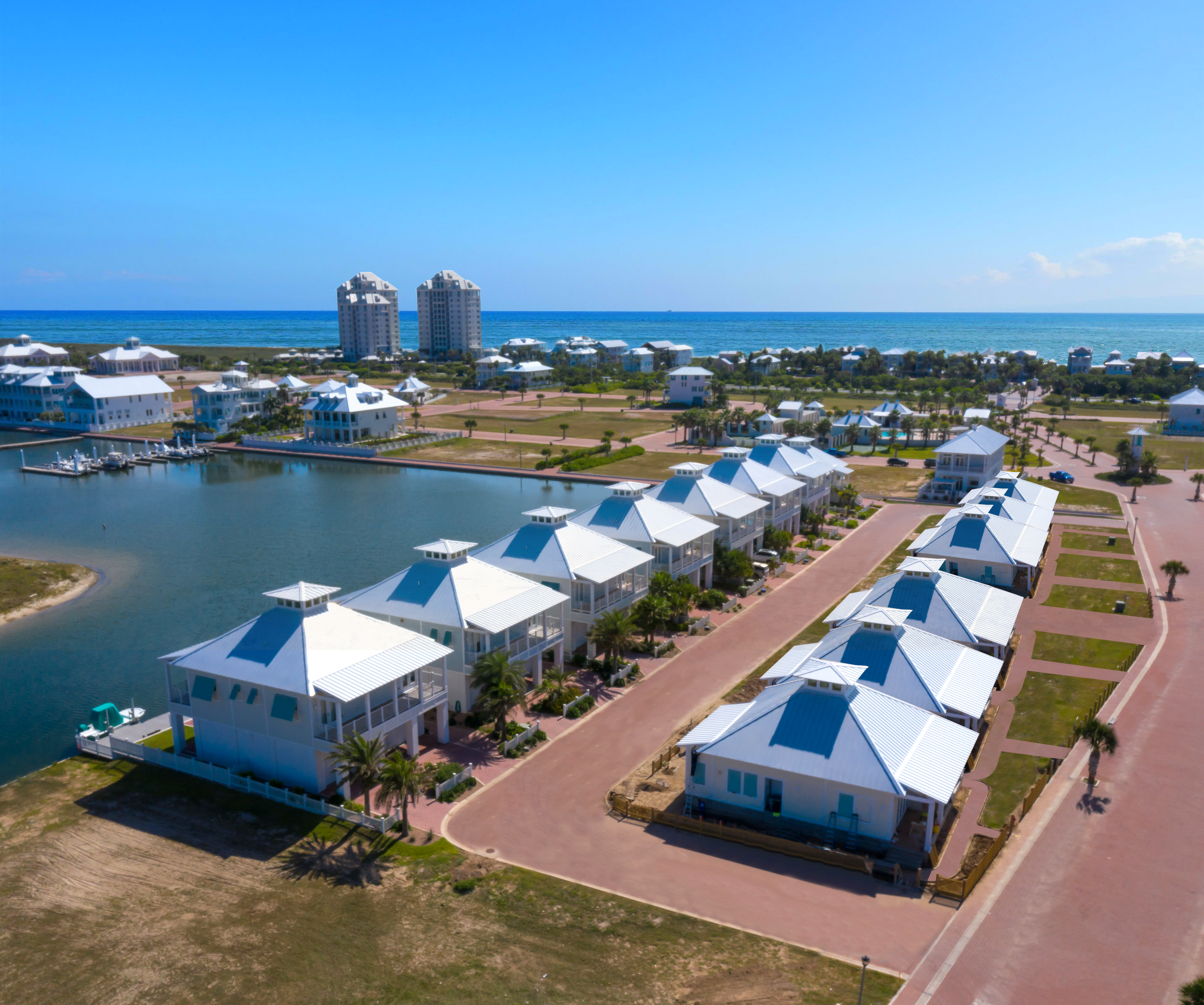 The Shores Villas aerial view with ocean in background